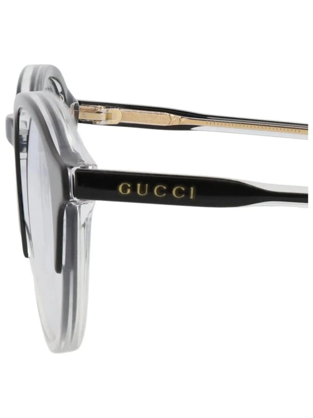 New Gucci Women's Sunglasses Round Oval Acetate Frame Mens Black Black